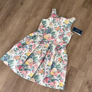 Polo by Ralph Lauren Floral Cotton Dress - White, Pink, Yellow, Green, Blue